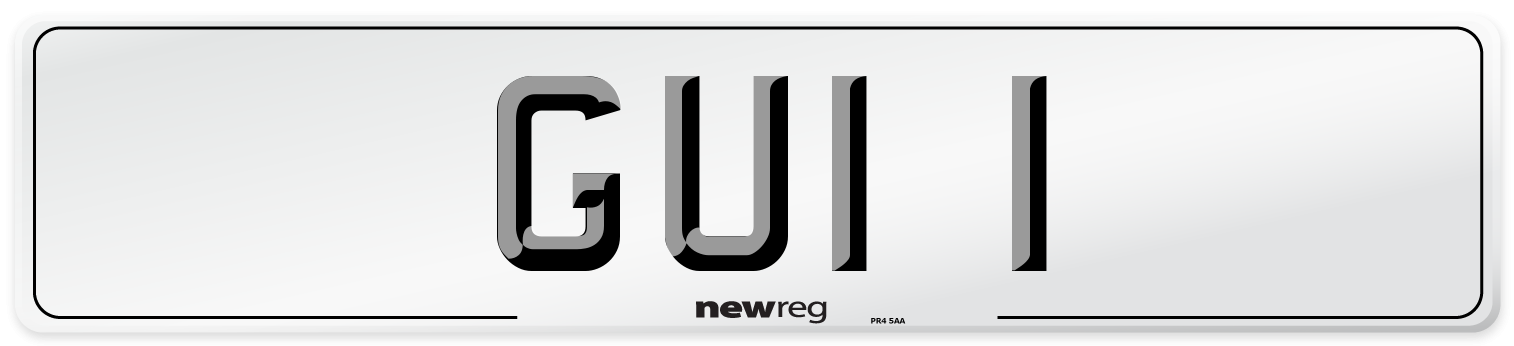 GUI 1 Number Plate from New Reg
